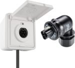 Balkonkraftwerk Wieland Steckdose Einspeisesteckdose für Deye Hoymiles Wechselrichter (ohne Kabel, Wieland Gesis Aufputz mit 90º Stecker)