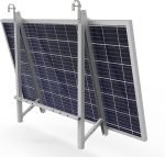 Aufständerung von Solarmodulen für Balkongeländer mit rundem Handlauf