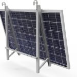 Aufständerung von Solarmodulen für Balkongeländer mit rundem Handlauf