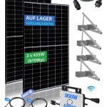 Balkonkraftwerk 870Wp Jinko Solar / 800 W Hoymiles ‪für Flachdach mit Ballastierung