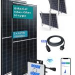 Balkonkraftwerk 850Wp JA Solar Bifazial N-Type JAM54D40-425/GB Hoymiles HMS-800-2T mit Balkon Halterung