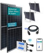 Balkonkraftwerk 850Wp JA Solar Bifazial N-Type JAM54D40-425/GB Hoymiles HMS-800-2T mit Balkon Halterung