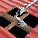 Balkonkraftwerk Halterung Ziegeldach für 4 Module