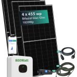 Balkonkraftwerk 1820Wp 4 x JA Solar Bifazial N-Type JAM54D40-455/GB mit Growatt Mic-800 Tlx Wechselrichter 800W