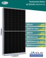 JA Solar JAM54D40 455W Black Frame Bifazial Glas Modul N-Type – Bild 4