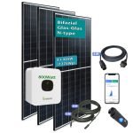 Balkonkraftwerk 1365Wp JA Solar Bifazial N-Type JAM54D40-455/GB mit Growatt Mic-800 Tlx Wechselrichter 800W
