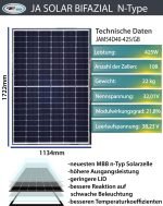 Balkonkraftwerk 850Wp JA Solar Bifazial N-Type JAM54D40-425/GB Hoymiles HMS-800-2T mit Balkon Halterung – Bild 9