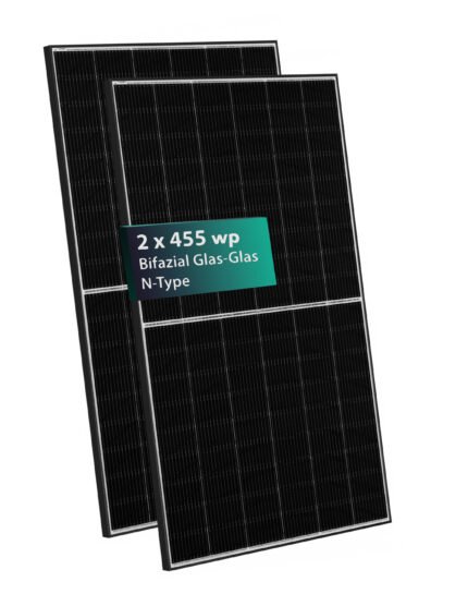 Balkonkraftwerk 910Wp Growatt Neo 800W Bifazialer Glas N-Type 2 x 455W