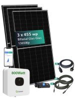 Balkonkraftwerk Growatt Mic 800W / 1365Wp Bifazialer Glas Glas Ja Solar